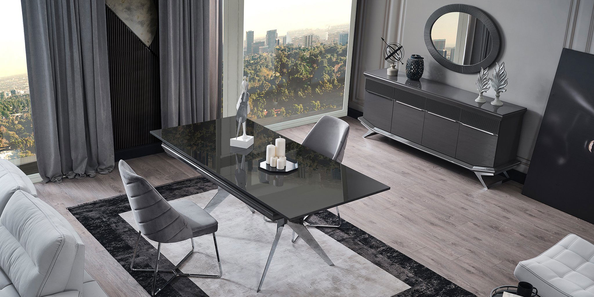 Asya Gümüş Yemek Odası Takımı